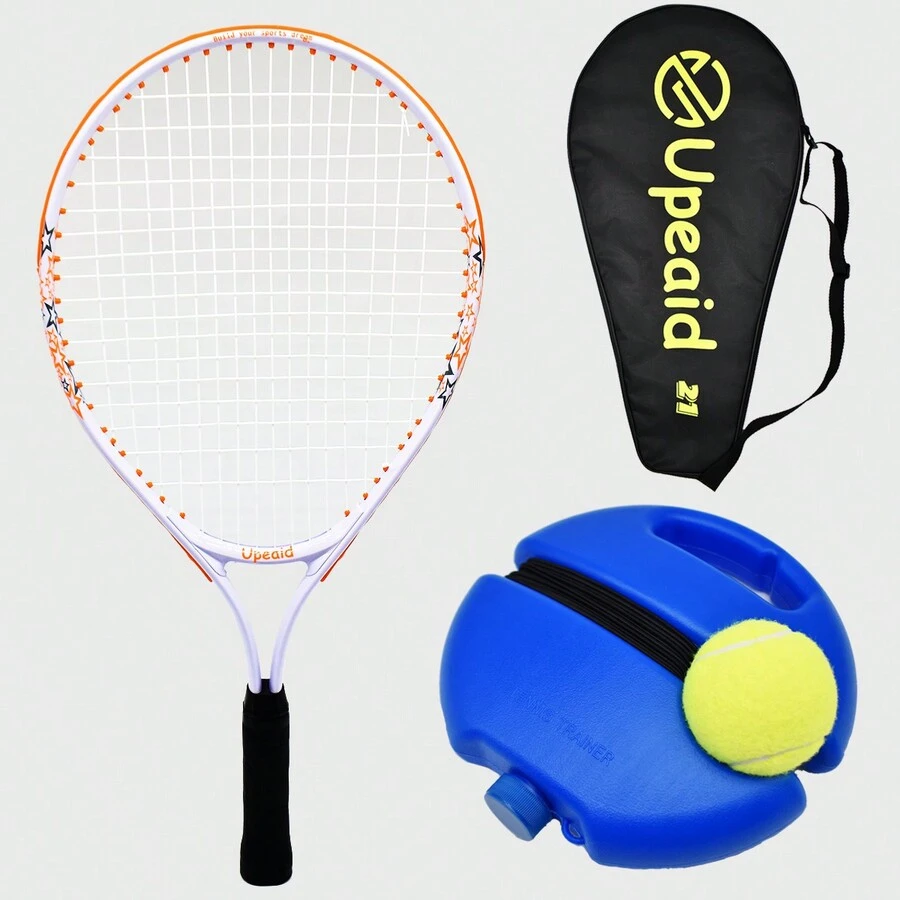 專業鋁合金網球拍套裝,新牛津線,21英寸,初學者訓練用拍,具備反彈功能,耐用、輕量化、防震,大撞點,配備線、反彈基地、戶外運動訓練配件 - 彩色 - 查看 1