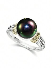 1 PC  Simple Faux Pearl Ring For Men Ring For Wedding Engagement Party Jewelry Valentine's Day Gift - 1# - View 9