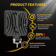 1pc Dxz 3 Inch 14 Light 24w Aluminum Alloy Shell Strobe Led Work Light For Off-Road, Engineering Vehicle Etc. H-Minizy-F-Bs - White + Red and Blue - View 4