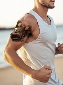 1片宙斯紋身貼紙,防水耐用,適用於男性手臂