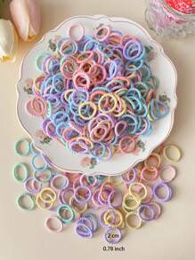 300 Pcs/Bag Children Cute Cartoon Elastic Hair Bands Baby Girls Lovely Srunchies Rubber Bands Kid Hair Accessories Set,Bag Only Show,OPP Bag Packing