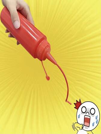 1pc Red Bottle Creative Prank Ketchup Bottle, Trick Toy For Funny Salad Dressing Gag
