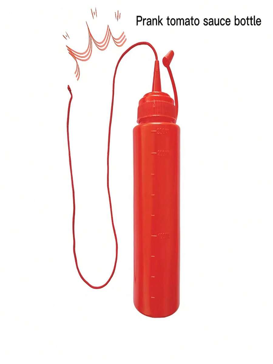 1pc Red Bottle Creative Prank Ketchup Bottle, Trick Toy For Funny Salad