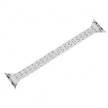 1條銀色五珠雙排鑽石鋅合金金屬智能手錶錶帶兼容蘋果手錶ultra 2/ Ultra / Apple Watch Series 9/8/7/6/5/4/3/2/se（註：只售錶帶,不包括手錶） - 銀色 - 查看 5