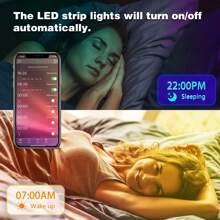 5050 RGB LED燈帶音樂同步彩色變換不防水RGB LED燈帶遙控應用程式控制LED燈帶，適用於房間家居廚房裝飾派對室外燈光仙女燈 - 型號 - 查看 6