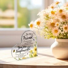 1件透明亞克力心形牌匾,生日禮物送給朋友-感謝朋友的禮物,特別的友情禮物,聖誕節禮物 朋友友情亞克力靈魂姐妹牌匾,來自妹妹的可愛生日禮物,來自妹妹的聖誕節生日禮物,心形,妹妹送給妹妹的禮物,靈魂姐妹生日禮物,最棒的妹妹禮物,靈魂姐妹禮物亞克力裝飾牌匾 - 彩色 - 查看 3