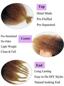 إكسسوارات شعر أومبير T1B/30/27 ذو تموجات أفرو كينكي حزم شعر بالجملة مفصولة مسبقًا لتمديد ضفائر مارلي كروشيه للنساء ضفائر تمويج مستعارة