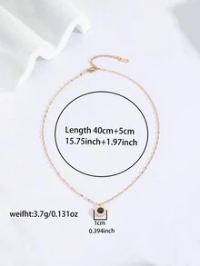 1pc Fashionable Jewelry Stainless Steel 18k Gold Plated Roman Numeral Circle Pendant Necklace With Rhinestone Inlay, Suitable For Women's Parties, Daily Wear - Multicolor - View 14