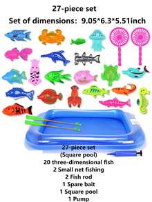 下單即送1套磁性釣魚池玩具套裝,夏日水上樂趣（套裝內物品的顏色和樣式隨機） - 彩色 - 查看 5