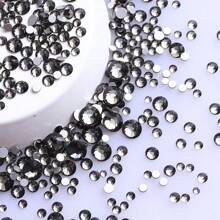 1440PCS Transparent Black Mixed Size SS3-SS20 Glass Silver Flat Bottom Rhinestones DIY Nail Art Accessories - Transparent Black - View 1