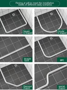 1 m Bande flexible autoadhésive en forme de T, barrière d'eau pour séparer les zones humides et sèches, arrêt d'eau pour la salle de douche et l'entrée, décoration de salle de bain, décoration d'automne, retour à l'école