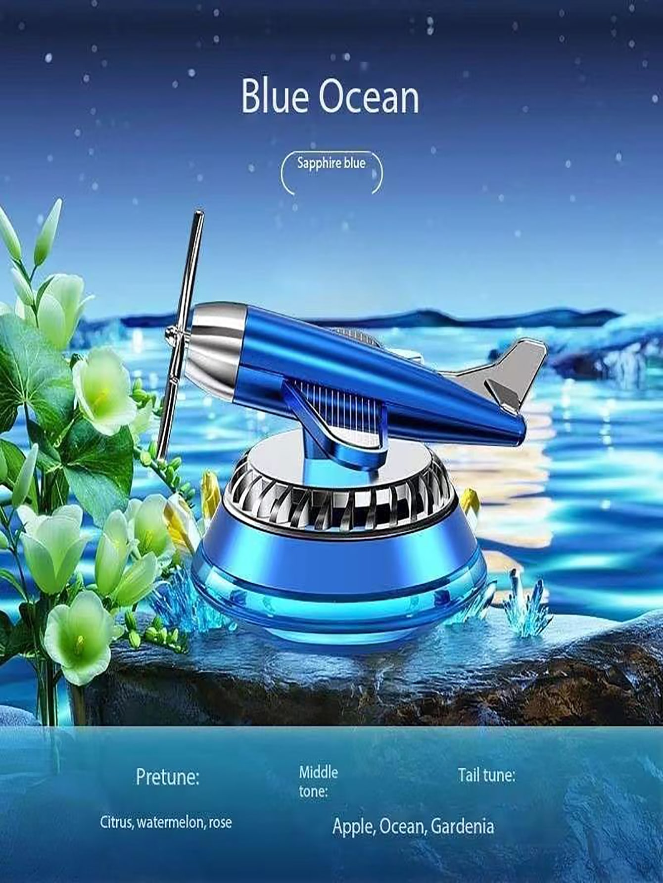 Car Dashboard Decoration Air Freshener, Solar Powered Aromatherapy