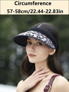 LEAJOURNO. 1pc Spring & Summer New Lace Wide Brim Pvc Sun Hat For Women, Korean Style, Uv Protection With Clip - Black - View 3
