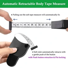 2024 Newest New Year Spring 1 Household High-Precision Handle Type Three Circumference Ruler. Automatic Telescopic Y-Shaped Ruler, Fitness And Weight Loss Centimeter Ruler, Clothing Ruler, Suitable For Home Use, Fitness, Customized Clothing, Etc.Valentine's Day Gift Set, Gift Gym Accessories, Sport, Gym, Home Exercise, Sport Accessories, Gym Accessories, CrossFit Accessories - Black - View 6