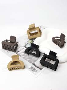 6 cái Kẹp tóc thiết kế hình vuông & hình bán nguyệt - Nhiều màu - Xem 4