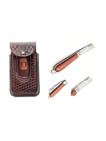 Kit Bolsa De Cintura Capa de Celular e De Canivete +1 Canivete Aço Carbono, Desenho  Capa Mangalarga