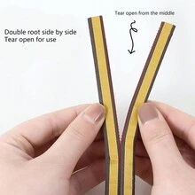 5米/卷 双d型9*6門窗防風抗噪隔音防水丙烯橡膠密封條,適用於門底部位 - 棕色 - 查看 4