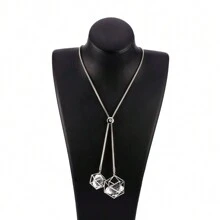 1 cái To lớn Pha lê Mặt dây chuyền hình học Dây chuyền Đối với phụ nữ Vàng bạc Màu sắc Thời trang Đồ trang sức Lễ cưới Quà tặng tiệc - mặt dây chuyền đôi - Xem 3