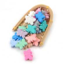 10入組矽膠中心珠,可愛的動物珠,扁平蝴蝶間隔珠,適用於筆珠首飾製作,掛繩鑰匙扣項鍊珠串製作套件 - 扁平蝴蝶珠子 - 查看 2