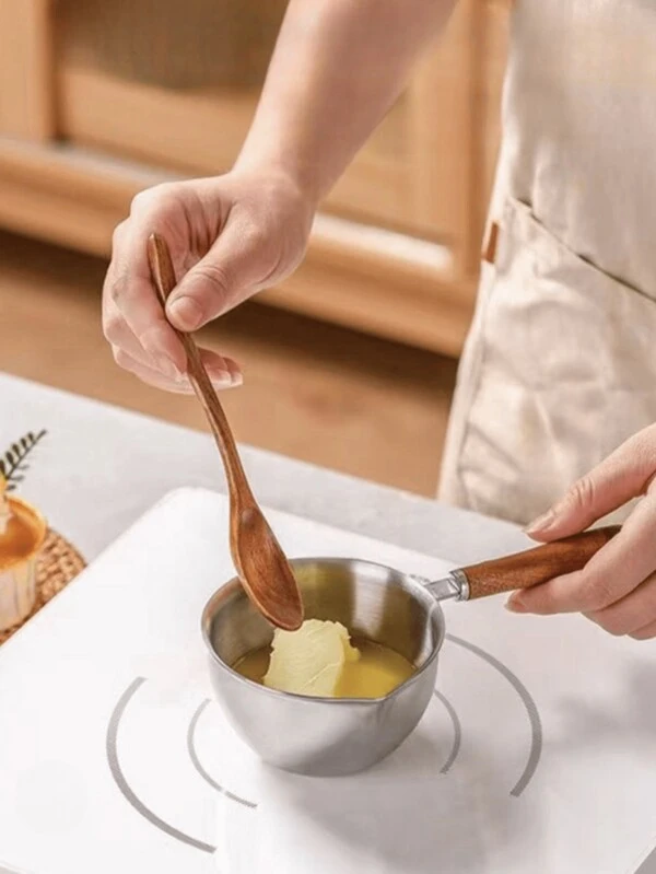 1pc Mini Butter Egg Frying Pan Stainless Steel Flat Induction Cooker Non-Stick Bottom Small Hot Pot Oil Dipping Pot Seafood Boil