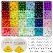 24color/1box 8mm Glass Round Beads DIY Bracelet Necklace Jewelry Accessories (Random Color) - Random - View 7
