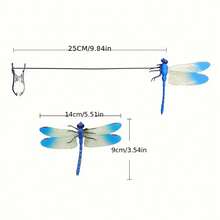 1入組蜻蜓&蝴蝶夾式園藝&家居飾品,仿真昆蟲設計壁貼裝飾 - 綠色 - 查看 2