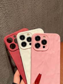 3 件裝高級膚質防摔手機殼相容 Iphone 14 附褶皺設計 - 彩色 - 查看 2