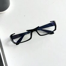 角色扮演黑框半框裝飾眼鏡,日式,動漫靈感 - 黑色 - 查看 2