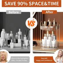 Makeup Organizer Box, Cosmetic Display Stand For Vanity, Lipstick And Skin Care Storage, Rotating Tabletop Perfume Rack, 360° Rotation,For Holiday Beach, Bathroom Collection, Bedroom Collection, Large Capacity