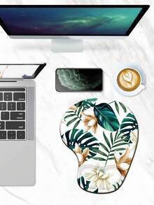 1pc Personalized Leaf Pattern Wrist Support Mouse Pad, Thick 3d Silicone Material, Non-Slip, Suitable For Students, Gamers, Office Workers - Multicolor - View 2