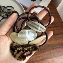 1pc Women's Colorful Elastic Hair Tie With Acetate Ball Detail, Suitable For Different Occasions - Multicolor - View 1