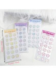 1張18枚pvc珍珠色釉印章貼紙,寶石和氣泡裝飾的封條貼紙,適用於創意手帳、日記和手帳 - 黃色 - 查看 3