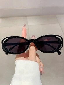 2024 New Fashion Design Frame Women's Stylish Glasses, Oval Multi-Color Frame Decorative Glasses - Multicolor - View 6