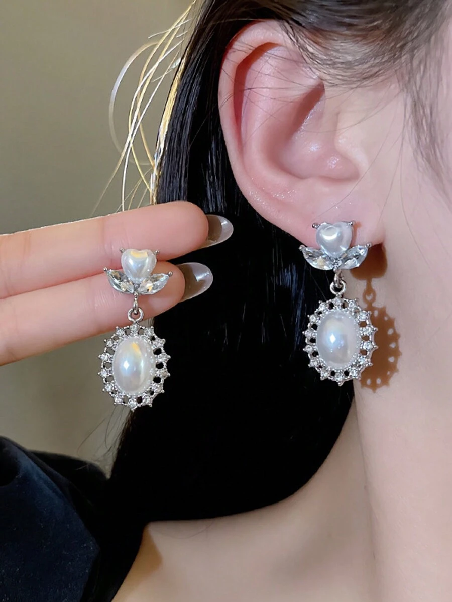 1對時尚女復古耳環,流蘇心型耳環,適合送禮給女性 - 愛心圓 - 查看 1