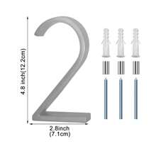 5 英寸浮动门牌号，锌合金金属现代门牌号，涂层黑色花园门邮箱装饰地址标志号码带钉子套件，最佳礼物 - Silver - 查看 2