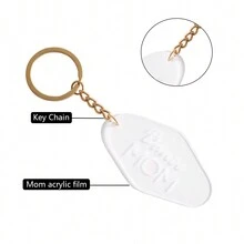1pc Creative Acrylic Rhombus Letter Nameplate Keychain, Mother's Day Gift - Letter - View 3