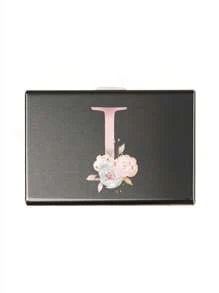 1pc 6-Card Slots Card Holder, Men's RFID Blocking Aluminum Alloy Super Slim Wallet, Letter Print Wallet - Black - View 23