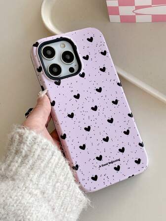 1 Pezzo Di Moda Iphone Doppio Strato Flip Case Con Motivo A Cuore