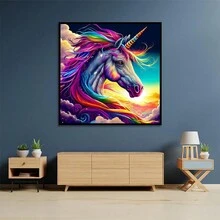 Rainbow Unicorn Diamond Painting Kit, Fantasy 5d Diamond Painting Set, Home Wall Decor Diy - Multicolor - View 4
