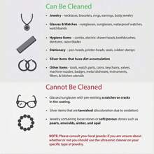 1 件超音波清洗機,便攜式家用戒指眼鏡清潔器,家用珠寶眼鏡手錶清洗配件,家居必備 - 淺灰色 - 查看 6