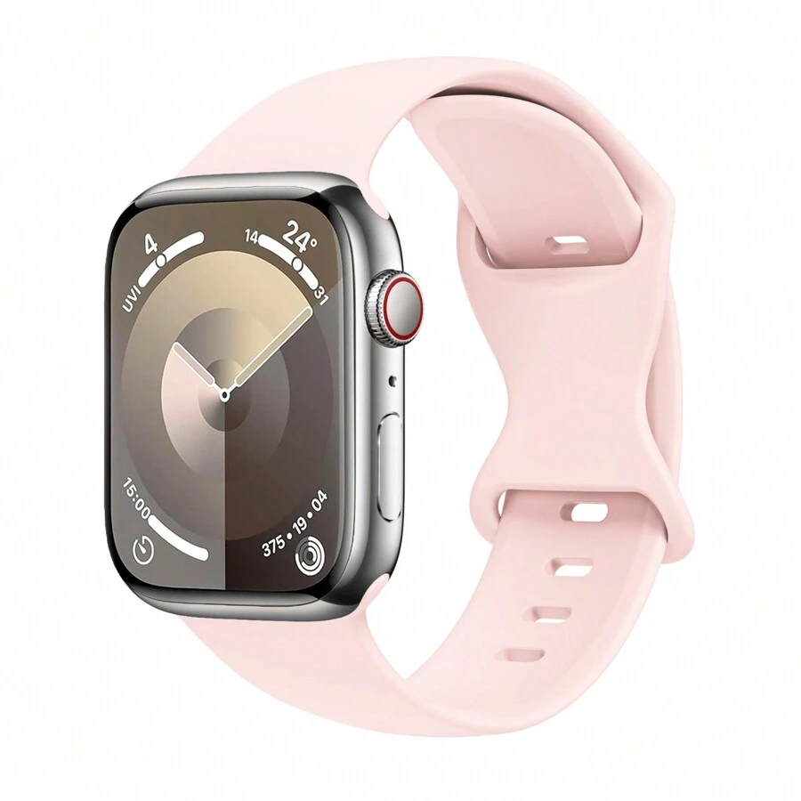 1pc Soft Silicone Waterproof Watch Band For Sports, Compatible With Apple Watch Band In 38mm 40mm 41mm 42mm 44mm 45mm 49mm, Compatible With Apple Watch Series 9 8 Se 7 6 5 4 3 2 1, Unisex - Pine Green - View 1