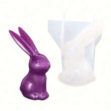 1入組復活節兔子矽膠模具,用於diy樹脂工藝、珠寶吊墜製作、液體矽膠模 - 白色 - 查看 3