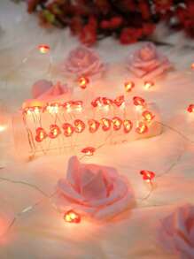 3米20顆led愛心形情人節裝飾燈串 - 黃色 - 查看 1