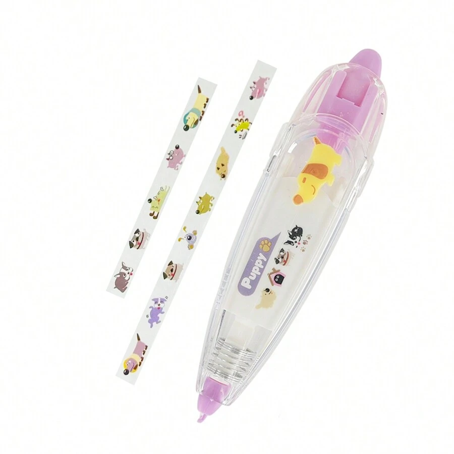 1pc Hair/Dog Design Diy Scrapbook Journal Planner Decoration Tape - Multicolor - View 1