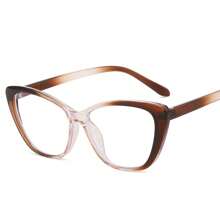 1 件女士渐变色猫眼镜框复古风格光学眼镜适合日常生活 - 紅色 - 查看 8