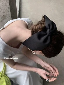 1 件裝新款女用別緻黑色髮夾,多功能髮飾 - 黑色 - 查看 2