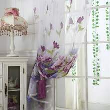 1片1*2.5m牡丹花高遮光率窗簾 - 紫色 - 查看 6