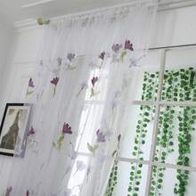 1片1*2.5m牡丹花高遮光率窗簾 - 紫色 - 查看 7