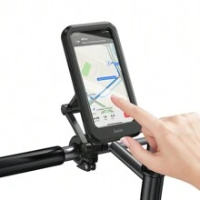 Hoco 360° Rotatable Adjustable Waterproof Bicycle & Motorcycle Phone Holder, Universal Bike & Motorcycle Handlebar Phone Mount Holder For Smartphone - Black - View 4