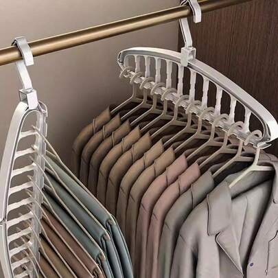 حامل ملابس ابيض متعدد الوظائف للخزانة، حامل تنظيم تخزين الملابس المحمول، لتنظيم الملابس/الأحزمة/الأوشحة